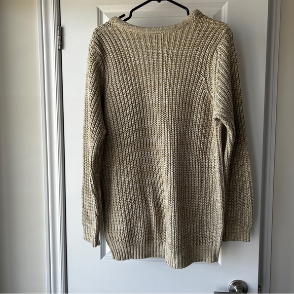 SPARKLE AND FADE Urban Outfitters Oversized Grandpa style Cardigan Oatmeal - Picture 3 of 8